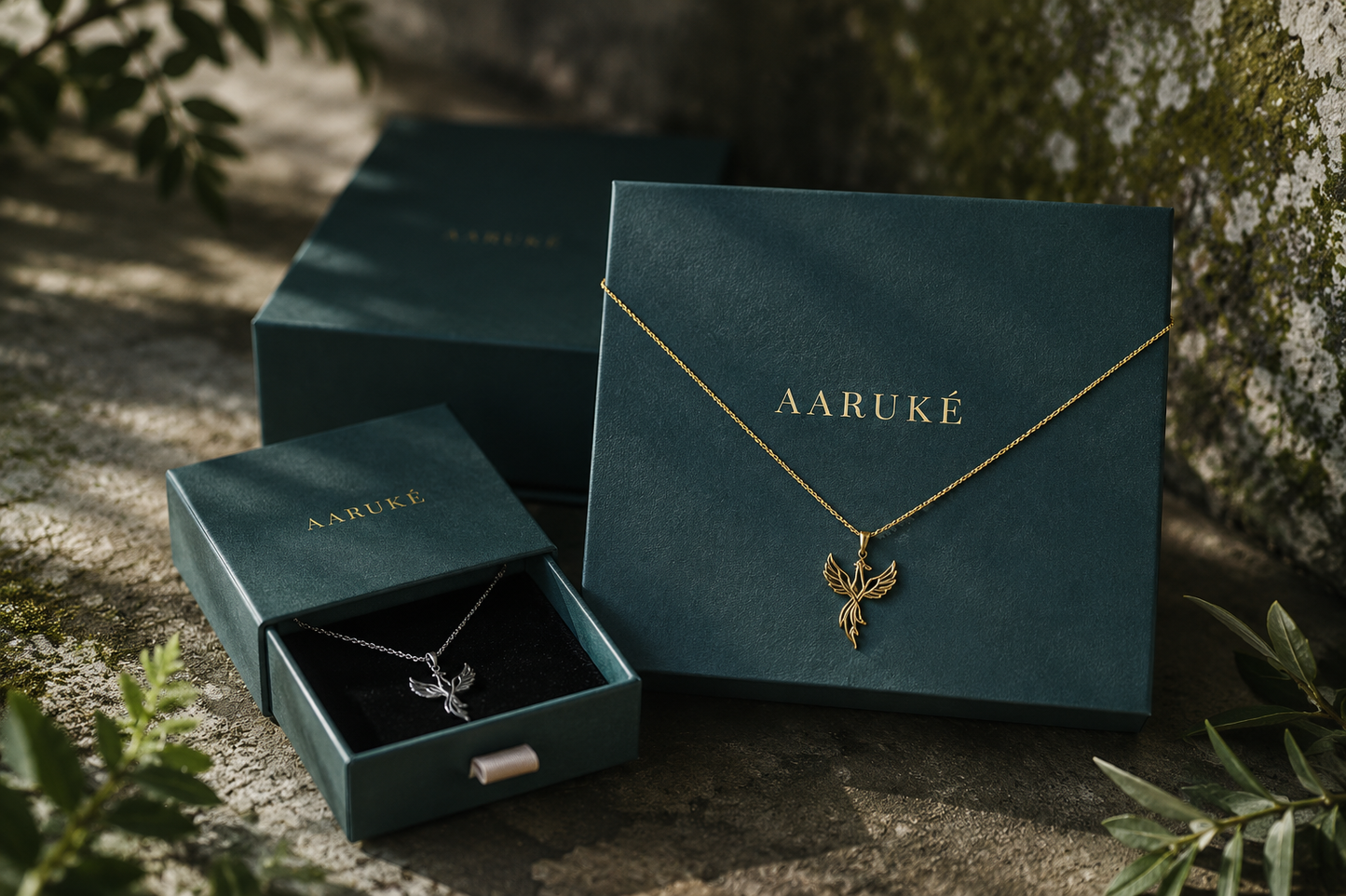 Ember Phoenix gold necklace
Ember Phoenix silver necklace